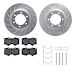 WGUH1-76148 Front Brake Disc and Pad Kit, Silver zinc-plated, Cross-drilled and Slotted, 338 mm, OE Replacement, R1 eLINE Silver Rotors wtih Optimum OEp Pads Series