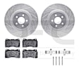 WGUH1-99054 Front Brake Disc and Pad Kit, Silver zinc-plated, Cross-drilled and Slotted, 356 mm, OE Replacement, R1 eLINE Silver Rotors wtih Optimum OEp Pads Series