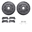 WGUH1-99299 Front Brake Disc and Pad Kit, Silver zinc-plated, Cross-drilled and Slotted, 356 mm, OE Replacement, R1 eLINE Silver Rotors wtih Optimum OEp Pads Series