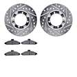 WGUN1-03127 Front Brake Disc and Pad Kit, Silver zinc-plated, Cross-drilled and Slotted, 267 mm, OE Replacement, R1 eLINE Silver Rotors wtih Optimum OEp Pads Series