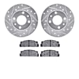 WGUN1-07011 Front Brake Disc and Pad Kit, Silver zinc-plated, Cross-drilled and Slotted, 267 mm, OE Replacement, R1 eLINE Silver Rotors wtih Optimum OEp Pads Series