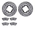 WGUN1-13048 Front Brake Disc and Pad Kit, Silver zinc-plated, Cross-drilled and Slotted, 267 mm, OE Replacement, R1 eLINE Silver Rotors wtih Optimum OEp Pads Series