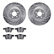 WGUN1-20094 Front Brake Disc and Pad Kit, Silver zinc-plated, Cross-drilled and Slotted, 356 mm, OE Replacement, R1 eLINE Silver Rotors wtih Optimum OEp Pads Series