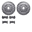 WGUN1-47004 Front Brake Disc and Pad Kit, Silver zinc-plated, Cross-drilled and Slotted, 279 mm, OE Replacement, R1 eLINE Silver Rotors wtih Optimum OEp Pads Series