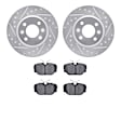 WGUN1-65007 Front Brake Disc and Pad Kit, Silver zinc-plated, Cross-drilled and Slotted, 279 mm, OE Replacement, R1 eLINE Silver Rotors wtih Optimum OEp Pads Series