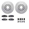 WGVH1-40025 Front Brake Disc and Pad Kit, Cross-drilled and Slotted 406 mm R1 eLINE Silver Rotors with Performance Off-Road/Tow Pads Series