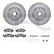 WGVH1-54005 Front Brake Disc and Pad Kit, Silver zinc-plated, Cross-drilled and Slotted, 310 mm, R1 eLINE Silver Rotors with Performance Off-Road/Tow Pads Series