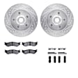 WGVH1-54057 Front Brake Disc and Pad Kit, Silver zinc-plated, Cross-drilled and Slotted, 356 mm, RWD, R1 eLINE Silver Rotors with Performance Off-Road/Tow Pads Series