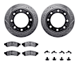 WGVH1-54083 Rear Brake Disc and Pad Kit, Silver zinc-plated, Cross-drilled and Slotted, 356 mm, R1 eLINE Silver Rotors with Performance Off-Road/Tow Pads Series