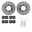WGVH1-76014 Front Brake Disc and Pad Kit, Silver zinc-plated, Cross-drilled and Slotted, 330 mm, R1 eLINE Silver Rotors with Performance Off-Road/Tow Pads Series
