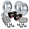 WGVH2-54011 Front and Rear Brake Disc and Pad Kit, Silver zinc-plated, Cross-drilled and Slotted, 356 mm, 4WD, R1 eLINE Silver Rotors with Performance Off-Road/Tow Pads Series