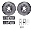WGWH1-03105 Front Brake Disc and Pad Kit, Silver zinc-plated, Cross-drilled and Slotted, 345 mm, Ceramic, R1 eLINE Silver Rotors with Ceramic Pads Series