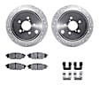 WGWH1-13041 Rear Brake Disc and Pad Kit, Silver zinc-plated, Cross-drilled and Slotted, 295 mm, Ceramic, R1 eLINE Silver Rotors with Ceramic Pads Series