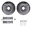 WGWH1-16008 Front Brake Disc and Pad Kit, Silver zinc-plated, Cross-drilled and Slotted, 330 mm, Ceramic, R1 eLINE Silver Rotors with Ceramic Pads Series
