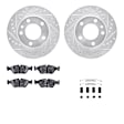 WGWH1-31013 Front Brake Disc and Pad Kit, Silver zinc-plated, Cross-drilled and Slotted, 279 mm, Ceramic, R1 eLINE Silver Rotors with Ceramic Pads Series