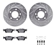 WGWH1-31037 Front Brake Disc and Pad Kit, Silver zinc-plated, Cross-drilled and Slotted, 305 mm, Ceramic, R1 eLINE Silver Rotors with Ceramic Pads Series