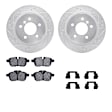 WGWH1-31101 Rear Brake Disc and Pad Kit, Silver zinc-plated, Cross-drilled and Slotted, 300 mm, Ceramic, R1 eLINE Silver Rotors with Ceramic Pads Series