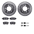 WGWH1-39031 Rear Brake Disc and Pad Kit, Silver zinc-plated, Cross-drilled and Slotted, 305 mm, Ceramic, R1 eLINE Silver Rotors with Ceramic Pads Series