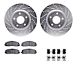 WGWH1-40093 Front Brake Disc and Pad Kit, Silver zinc-plated, Cross-drilled and Slotted, 330 mm, Ceramic, R1 eLINE Silver Rotors with Ceramic Pads Series