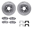 WGWH1-45016 Front Brake Disc and Pad Kit, Silver zinc-plated, Cross-drilled and Slotted, 312 mm, Ceramic, R1 eLINE Silver Rotors with Ceramic Pads Series