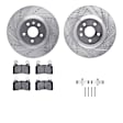 WGWH1-45030 Front Brake Disc and Pad Kit, Silver zinc-plated, Cross-drilled and Slotted, 356 mm, Ceramic, R1 eLINE Silver Rotors with Ceramic Pads Series