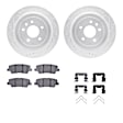WGWH1-46056 Rear Brake Disc and Pad Kit, Silver zinc-plated, Cross-drilled and Slotted, 328 mm, Ceramic, R1 eLINE Silver Rotors with Ceramic Pads Series