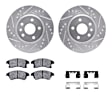 WGWH1-47065 Front Brake Disc and Pad Kit, Silver zinc-plated, Cross-drilled and Slotted, 277 mm, Ceramic, R1 eLINE Silver Rotors with Ceramic Pads Series