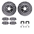WGWH1-47071 Front Brake Disc and Pad Kit, Silver zinc-plated, Cross-drilled and Slotted, 277 mm, Ceramic, R1 eLINE Silver Rotors with Ceramic Pads Series