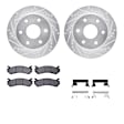 WGWH1-48038 Front Brake Disc and Pad Kit, Silver zinc-plated, Cross-drilled and Slotted, 305 mm, Ceramic, R1 eLINE Silver Rotors with Ceramic Pads Series