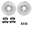 WGWH1-52007 Front Brake Disc and Pad Kit, Silver zinc-plated, Cross-drilled and Slotted, 267 mm, Ceramic, R1 eLINE Silver Rotors with Ceramic Pads Series