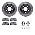 WGWH1-52009 Rear Brake Disc and Pad Kit, Silver zinc-plated, Cross-drilled and Slotted, 279 mm, Ceramic, R1 eLINE Silver Rotors with Ceramic Pads Series