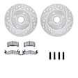 WGWH1-54042 Front Brake Disc and Pad Kit, Silver zinc-plated, Cross-drilled and Slotted, 279 mm, Ceramic, R1 eLINE Silver Rotors with Ceramic Pads Series