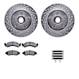 WGWH1-54050 Front Brake Disc and Pad Kit, Silver zinc-plated, Cross-drilled and Slotted, 310 mm, Ceramic, R1 eLINE Silver Rotors with Ceramic Pads Series