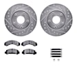 WGWH1-54056 Front Brake Disc and Pad Kit, Silver zinc-plated, Cross-drilled and Slotted, 279 mm, Ceramic, R1 eLINE Silver Rotors with Ceramic Pads Series