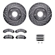 WGWH1-54056 Front Brake Disc and Pad Kit, Silver zinc-plated, Cross-drilled and Slotted, 279 mm, Ceramic, R1 eLINE Silver Rotors with Ceramic Pads Series