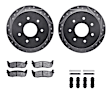 WGWH1-54121 Rear Brake Disc and Pad Kit, Silver zinc-plated, Cross-drilled and Slotted, 356 mm, Ceramic, R1 eLINE Silver Rotors with Ceramic Pads Series