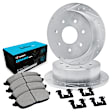 WGWH1-54121 Rear Brake Disc and Pad Kit, Silver zinc-plated, Cross-drilled and Slotted, 356 mm, Ceramic, R1 eLINE Silver Rotors with Ceramic Pads Series