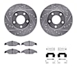 WGWH1-54135 Front Brake Disc and Pad Kit, Silver zinc-plated, Cross-drilled and Slotted, 279 mm, Ceramic, R1 eLINE Silver Rotors with Ceramic Pads Series
