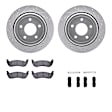 WGWH1-56034 Rear Brake Disc and Pad Kit, Silver zinc-plated, Cross-drilled and Slotted, 305 mm, Ceramic, R1 eLINE Silver Rotors with Ceramic Pads Series