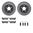 WGWH1-56034 Rear Brake Disc and Pad Kit, Silver zinc-plated, Cross-drilled and Slotted, 305 mm, Ceramic, R1 eLINE Silver Rotors with Ceramic Pads Series