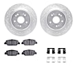 WGWH1-58034 Rear Brake Disc and Pad Kit, Silver zinc-plated, Cross-drilled and Slotted, 292 mm, Ceramic, R1 eLINE Silver Rotors with Ceramic Pads Series
