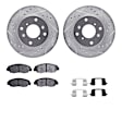 WGWH1-59088 Front Brake Disc and Pad Kit, Silver zinc-plated, Cross-drilled and Slotted, 274 mm, Ceramic, R1 eLINE Silver Rotors with Ceramic Pads Series