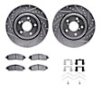 WGWH1-59101 Front Brake Disc and Pad Kit, Silver zinc-plated, Cross-drilled and Slotted, 330 mm, Ceramic, R1 eLINE Silver Rotors with Ceramic Pads Series