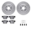 WGWH1-63145 Rear Brake Disc and Pad Kit, Silver zinc-plated, Cross-drilled and Slotted, 320 mm, Ceramic, R1 eLINE Silver Rotors with Ceramic Pads Series
