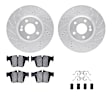 WGWH1-63145 Rear Brake Disc and Pad Kit, Silver zinc-plated, Cross-drilled and Slotted, 320 mm, Ceramic, R1 eLINE Silver Rotors with Ceramic Pads Series