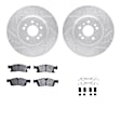 WGWH1-63147 Front Brake Disc and Pad Kit, Silver zinc-plated, Cross-drilled and Slotted, 330 mm, Ceramic, R1 eLINE Silver Rotors with Ceramic Pads Series