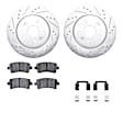 WGWH1-65025 Rear Brake Disc and Pad Kit, Silver zinc-plated, Cross-drilled and Slotted, 315 mm, Ceramic, R1 eLINE Silver Rotors with Ceramic Pads Series
