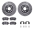 WGWH1-65025 Rear Brake Disc and Pad Kit, Silver zinc-plated, Cross-drilled and Slotted, 315 mm, Ceramic, R1 eLINE Silver Rotors with Ceramic Pads Series