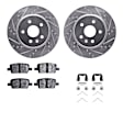 WGWH1-65026 Rear Brake Disc and Pad Kit, Silver zinc-plated, Cross-drilled and Slotted, 315 mm, Ceramic, R1 eLINE Silver Rotors with Ceramic Pads Series