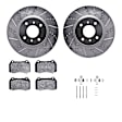 WGWH1-67103 Front Brake Disc and Pad Kit, Silver zinc-plated, Cross-drilled and Slotted, 305 mm, Ceramic, R1 eLINE Silver Rotors with Ceramic Pads Series